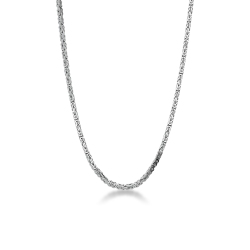 Collier en or blanc 18k à maillons byzantins