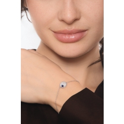 Bracelet avec pendentif ovale en diamants et saphir bleu 2