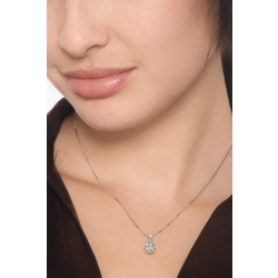 Collier goutte en or blanc 18k avec diamant et aiguemarine 2
