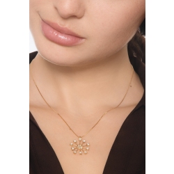 Collier en Or Jaune 18 Carats avec Pendentif Feu d’Artifice et Diamants Naturels 2