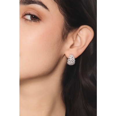 Boucles d’oreilles design avec illusion de navettes en or blanc