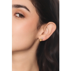Boucles d’oreilles en or blanc avec citrine ovale et diamant 2