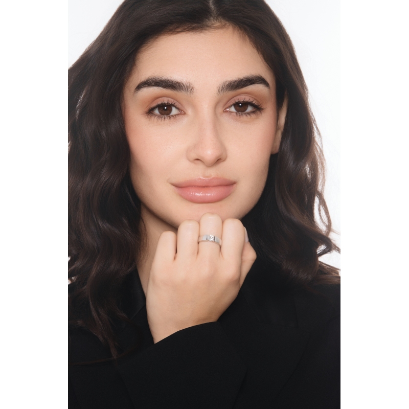 Bague solitaire Or Blanc 18k avec diamant ct 0.50