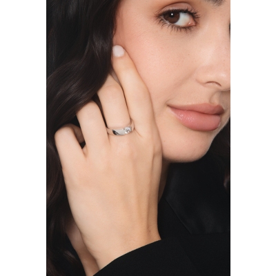Bague solitaire Or Blanc 18k avec diamant ct 0.50