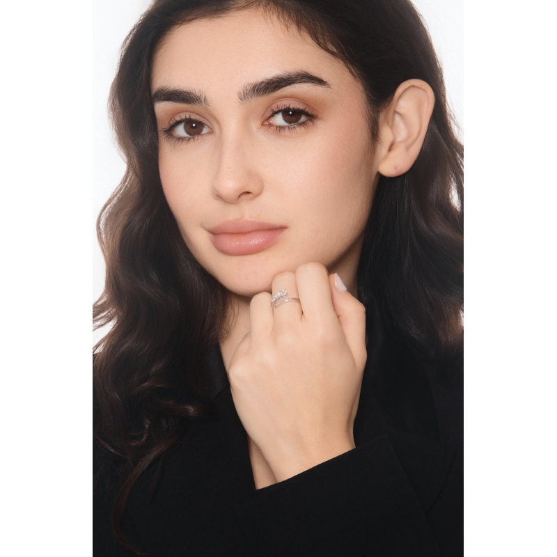 Bague trilogy en or blanc 750 avec trois diamants