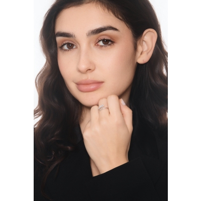 Bague trilogy en or blanc 750 avec trois diamants