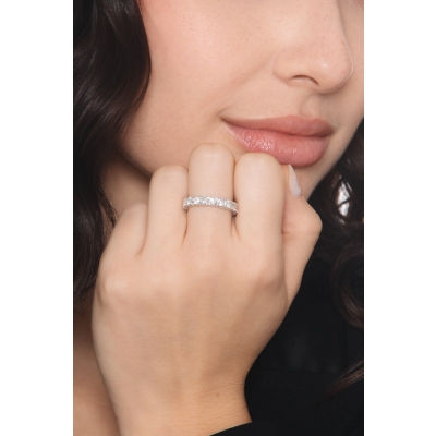 Bague Eternity en or blanc 18 carats avec diamants