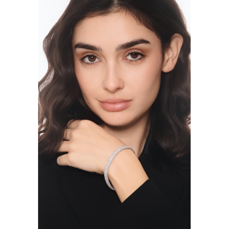 Bracelet tennis avec diamants taille brillant or blanc 18k