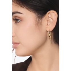 Boucles d’oreilles pendantes en or jaune 18k avec design géométrique 2