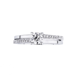 Solitaire or blanc 18K diamant 0,50 ct 2