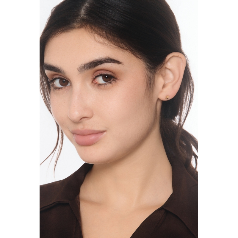 Mono boucle d’oreille en or jaune 18k avec design pyramidal