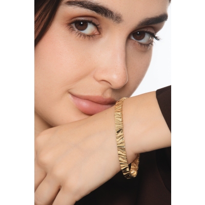 Bracelet en or jaune 18k ondulé