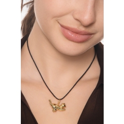 Pendentif chat en or jaune 18k, 2 cm 2