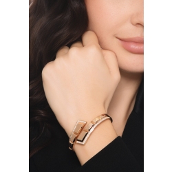 Bracelet semi-rigide à ressort en or rose 18k avec diamants 2