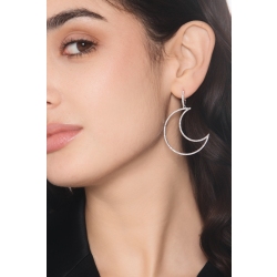 Pendantes demi-lune en or blanc 18 carats avec diamants 2