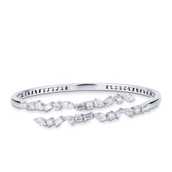 Bracelet rigide en or blanc 18 carats avec diamants