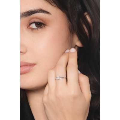 Solitaire or blanc 18K diamant 0,50 ct