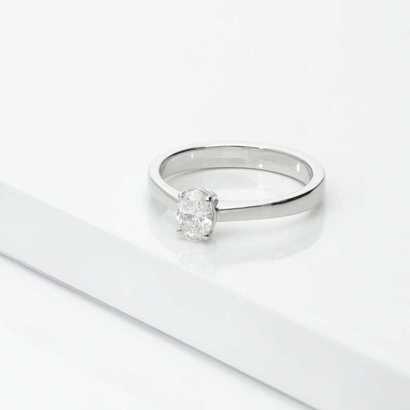 Bague solitaire diamant GIA ct 0.50 en or blanc 18K Bague solitaire diamant GIA ct 0.50 en or blanc 18K