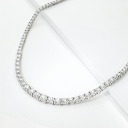 Collier tennis or blanc 18K diamants brillants