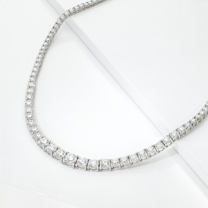 Collier tennis or blanc 18K diamants brillants Collier tennis or blanc 18K diamants brillants