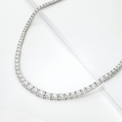 Collier tennis or blanc 18K diamants brillants