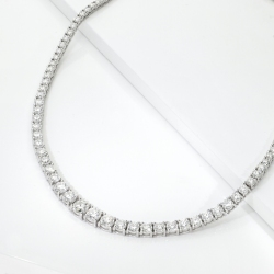 Collier diamant dégradé en or blanc 750