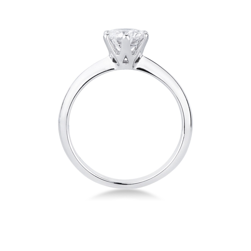 Bague solitaire en or blanc 18K avec diamant IGI 1.01 CT