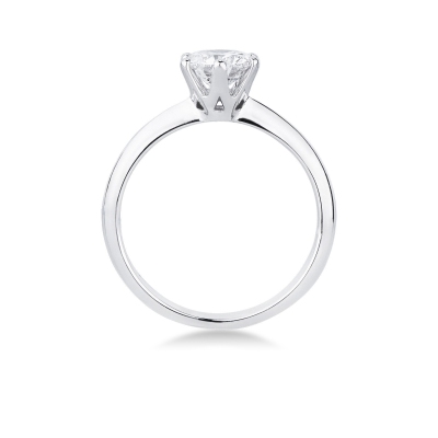 Bague solitaire en or blanc 18K avec diamant IGI 1.01 CT