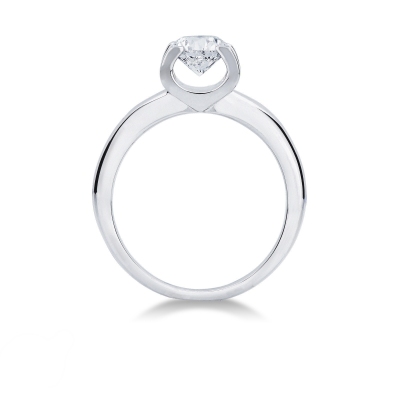 Bague solitaire en or blanc 18k avec diamant IGI 1.00 CT