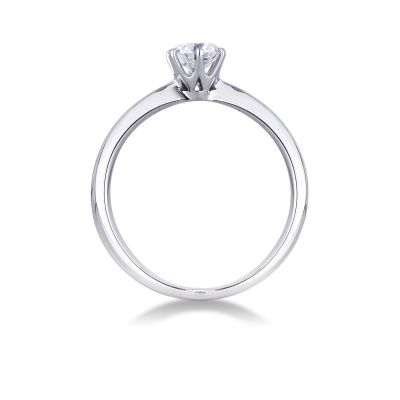 Bague solitaire or blanc 18 carats avec diamant IGI 0.49 CT 