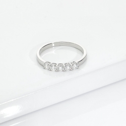 Demi-Alliance 5 Diamants 0.40ct Or Blanc 18K