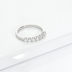 Demi-Alliance 7 Diamants Or Blanc 18K CT 0,55