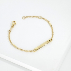 Bracelet en or jaune 750 avec plaque