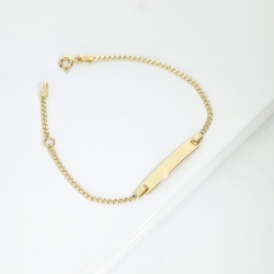Bracelet en or jaune 18k avec plaque