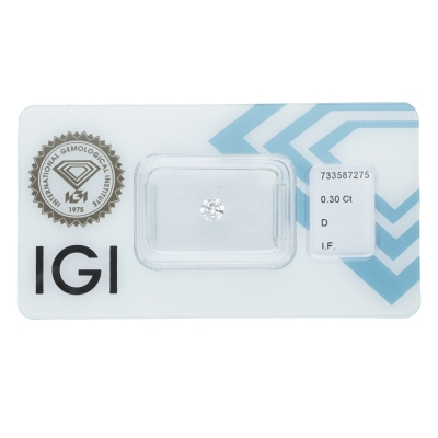 Diamant Certifié IGI   0.30 CT D IF 