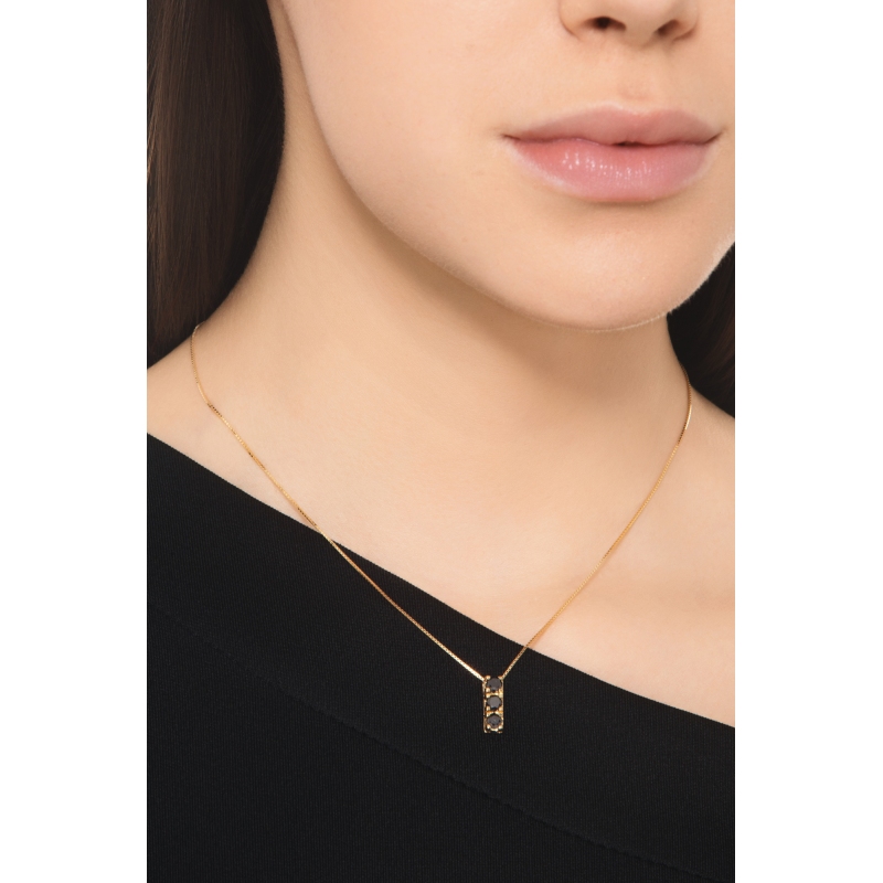 Collier Trilogy en or 18 K avec diamants noirs