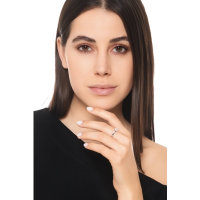 Bague solitaire diamant GIA ct 0.50 en or blanc 18K