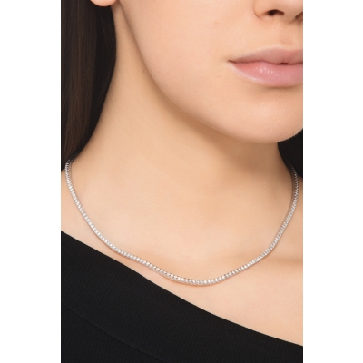 Collier tennis en or blanc 18 carats avec diamants 0.02 ct