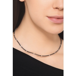 Collier tennis en or 18 carats avec diamants noirs et blancs 2