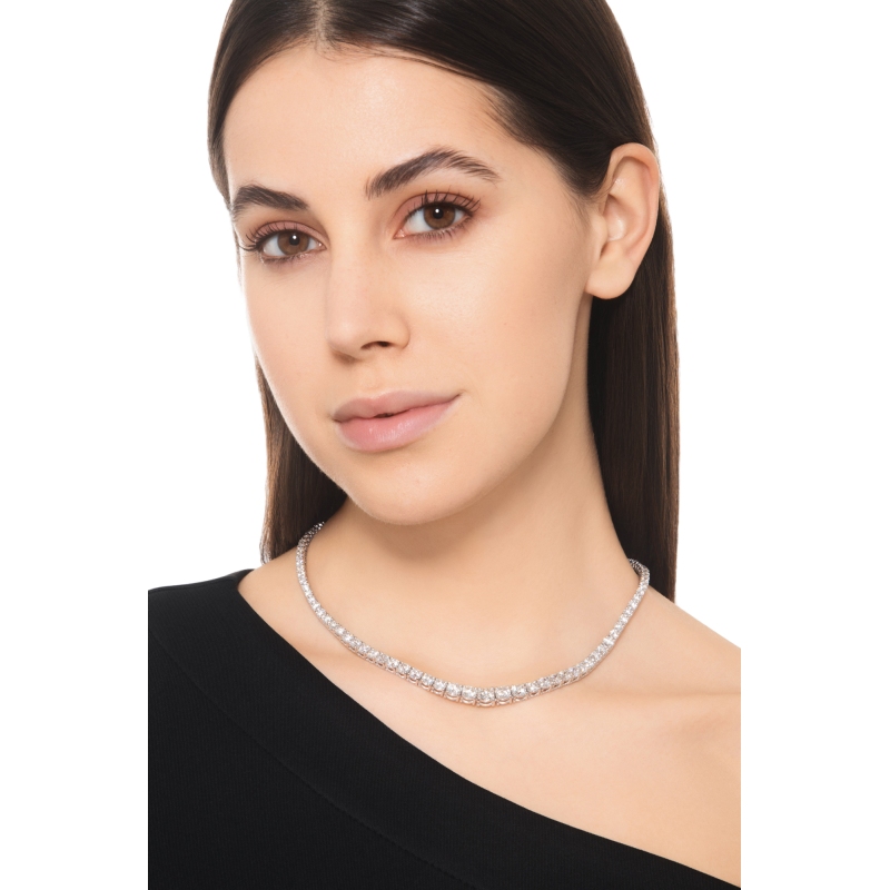 Collier diamant dégradé en or blanc 750