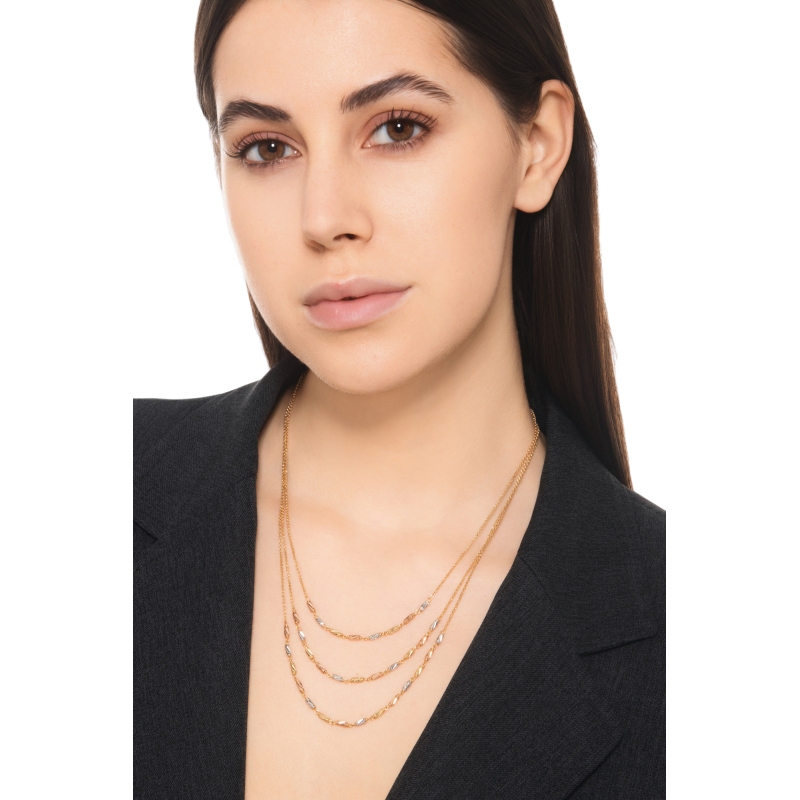 Collier design en trois ors 18k