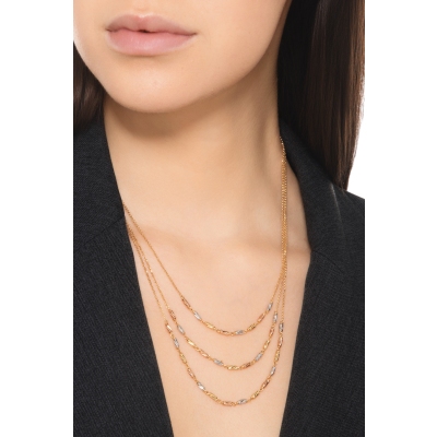 Collier design en trois ors 18k