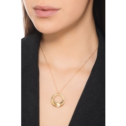 Collier en or jaune 18k avec pendentif cercle ajouré 2