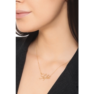 Collier personnalisable en or jaune 18k avec prenom