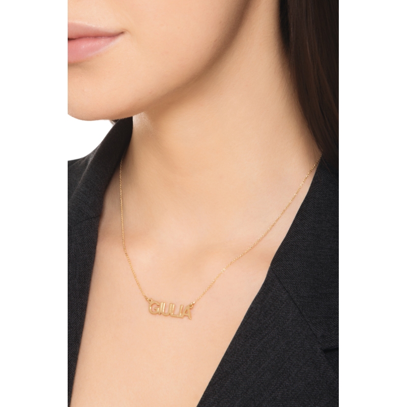 Collier personnalisable en or jaune 750 avec lettres majuscules