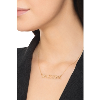 Collier personnalisable en or jaune 18k avec lettres majuscules