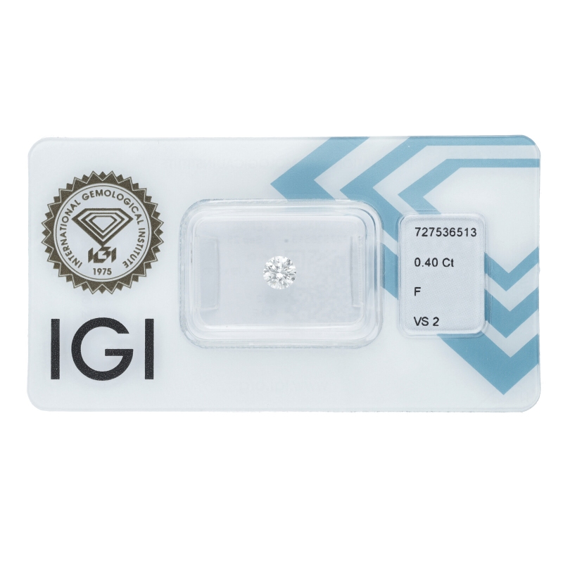 Diamant Certifié IGI  0.40 CT F VS2