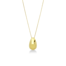 Collier femme en or jaune 18k en forme de goutte 