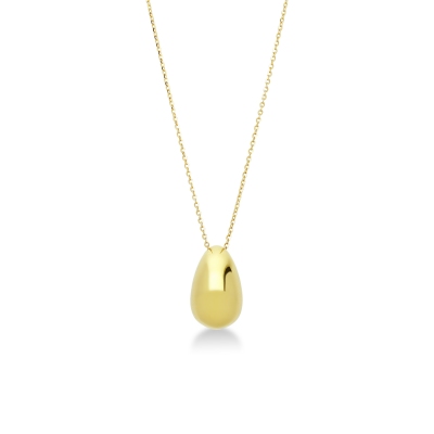 Collier femme en or jaune 18k en forme de goutte 