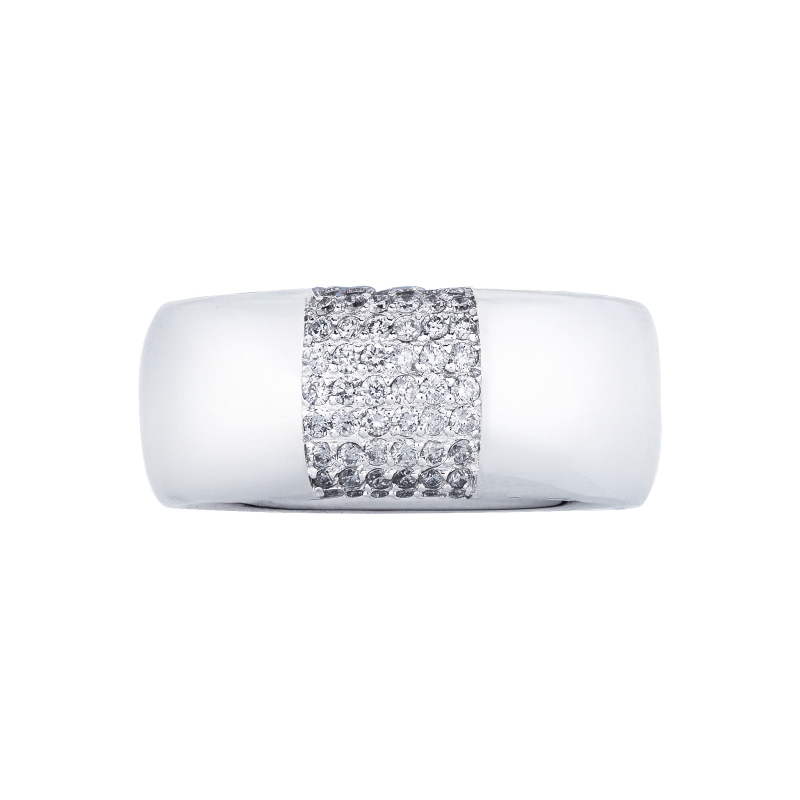 Bague Homme en Or Blanc 18k avec Diamants